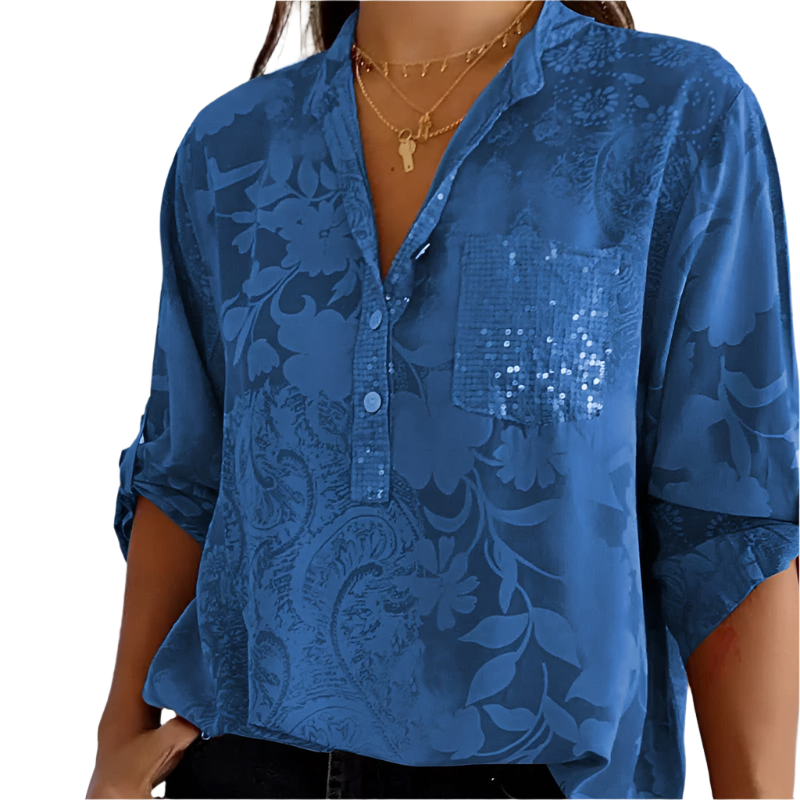 Isabella – Elegant V-Neck Blouse for Women