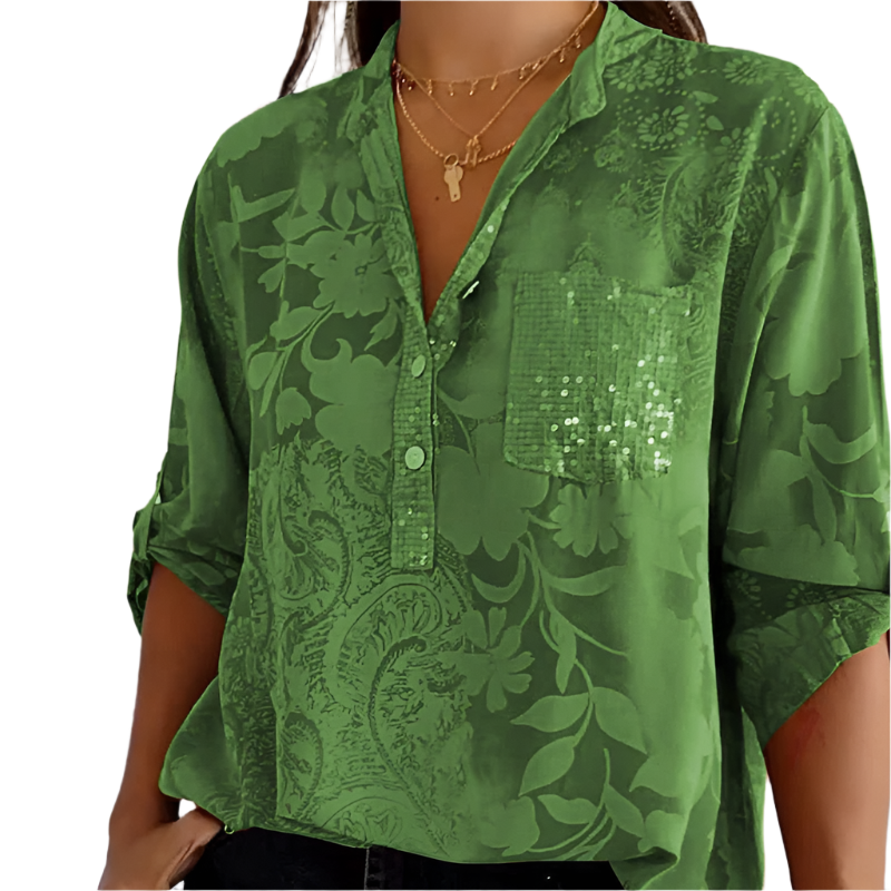 Isabella – Elegant V-Neck Blouse for Women