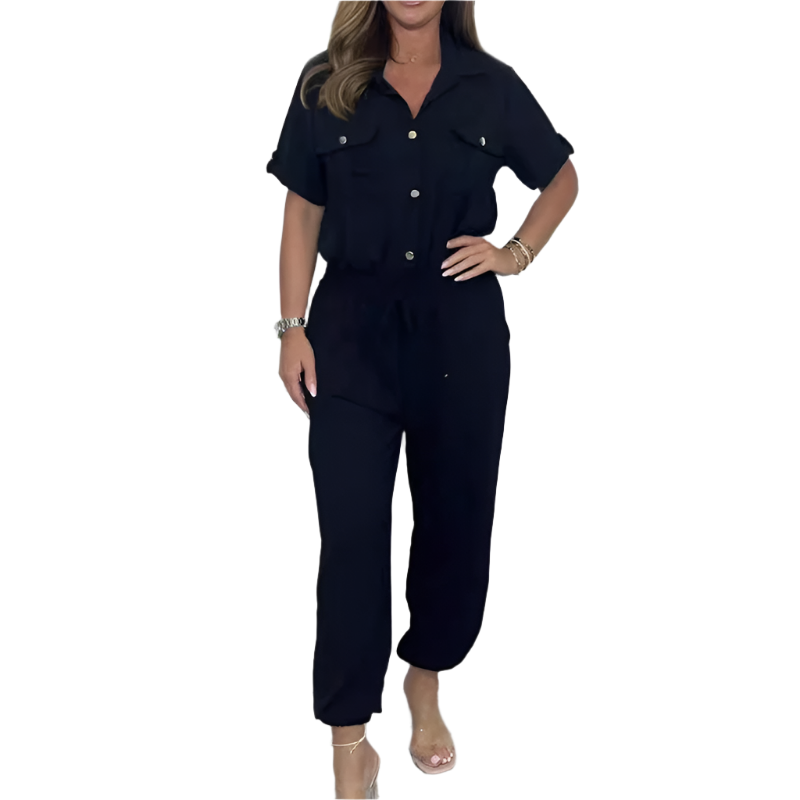 Marcella – Short-Sleeve Women’s Utility Jumpsuit