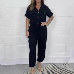 Marcella – Short-Sleeve Women’s Utility Jumpsuit