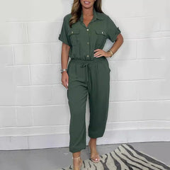 Marcella – Short-Sleeve Women’s Utility Jumpsuit