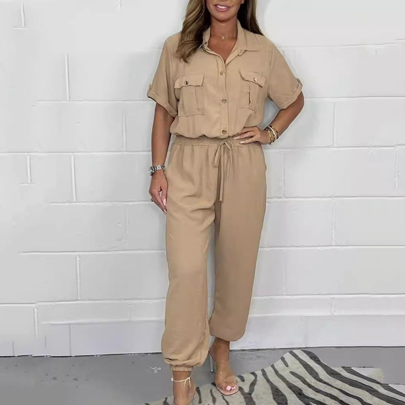 Marcella – Short-Sleeve Women’s Utility Jumpsuit