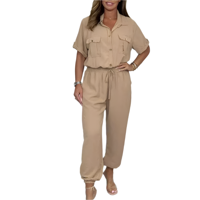 Marcella – Short-Sleeve Women’s Utility Jumpsuit