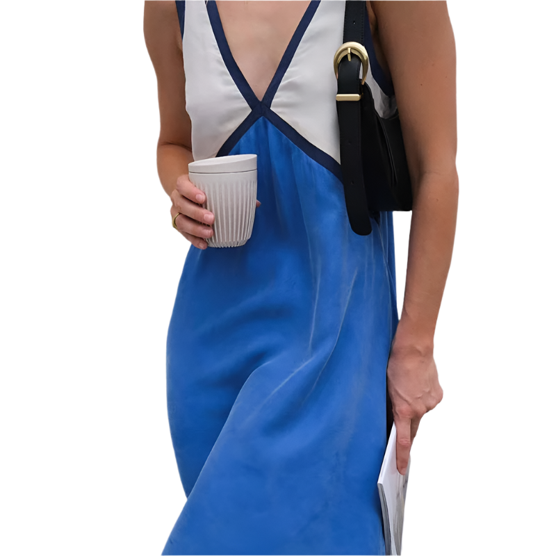 Elena – Elegant V-Neck Sleeveless Dress for Women