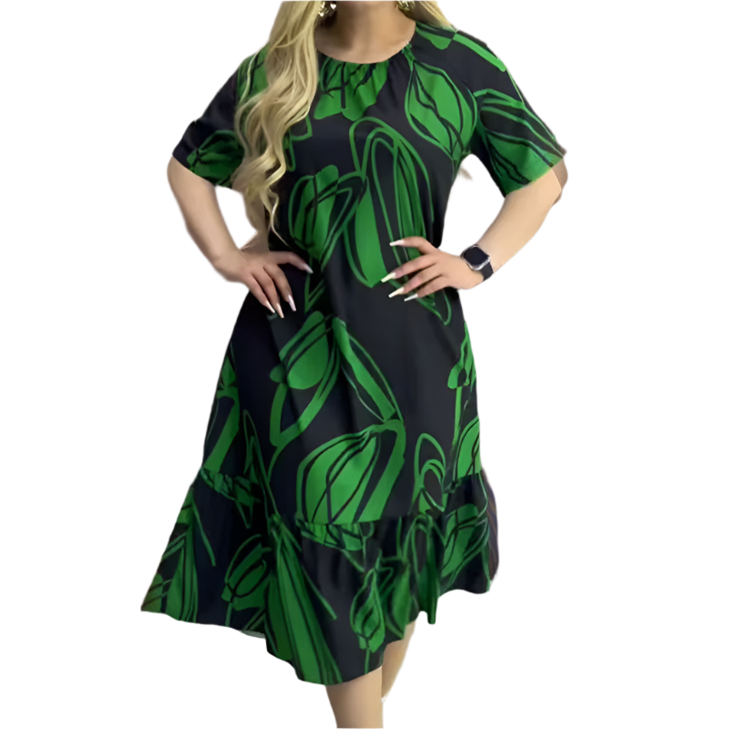 Elena – Elegant Printed Flowy Dress for Women