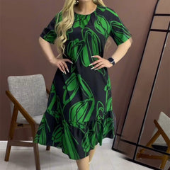 Elena – Elegant Printed Flowy Dress for Women