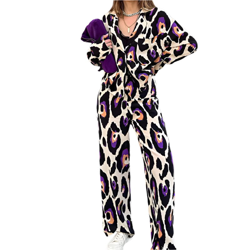 Cherry – Elegant Wide Leg Winter Pants Set