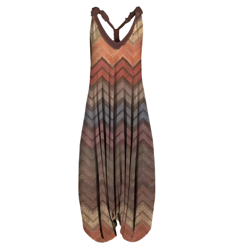 Elena – Vibrant Chevron Print Sleeveless Dress for Women