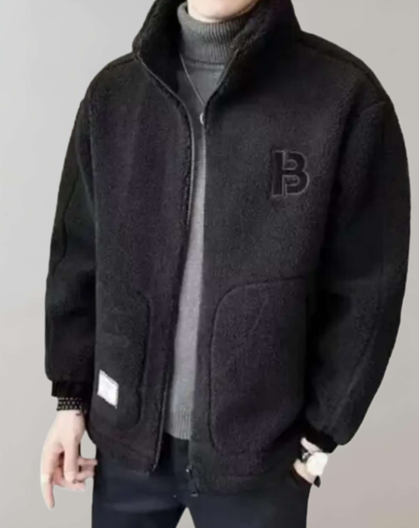 Nick – Men’s High Neck Fleece Jacket for Winter Warmth