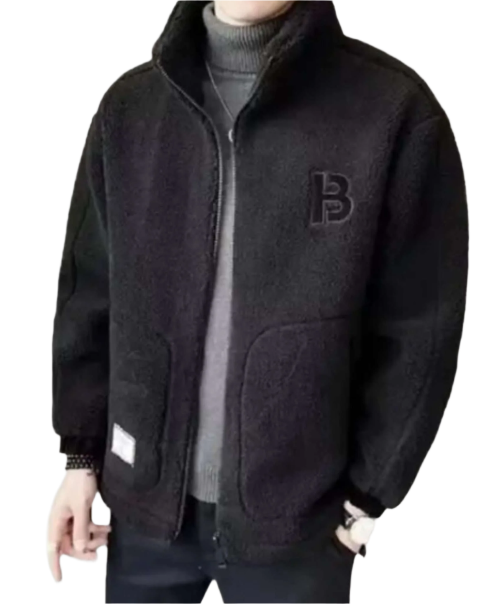 Nick – Men’s High Neck Fleece Jacket for Winter Warmth