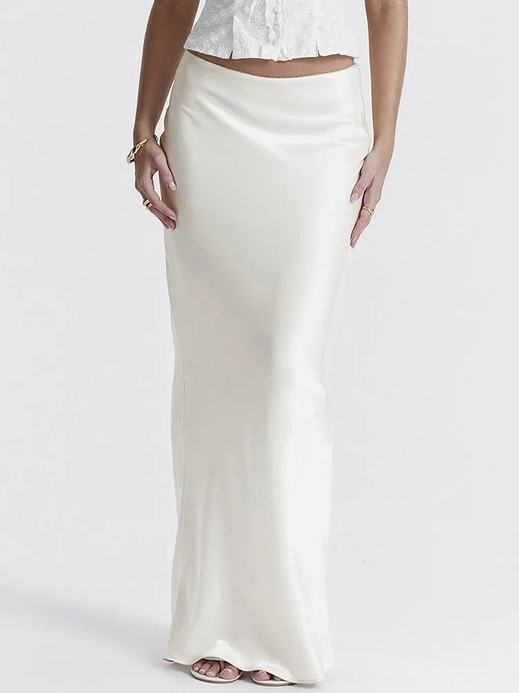 Penelope – Satin Long Skirt with Heavenly Elegance For Women