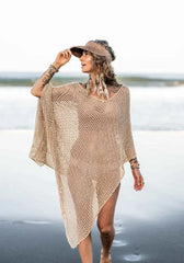 Elena – Handcrafted Cotton Beach Poncho for Women