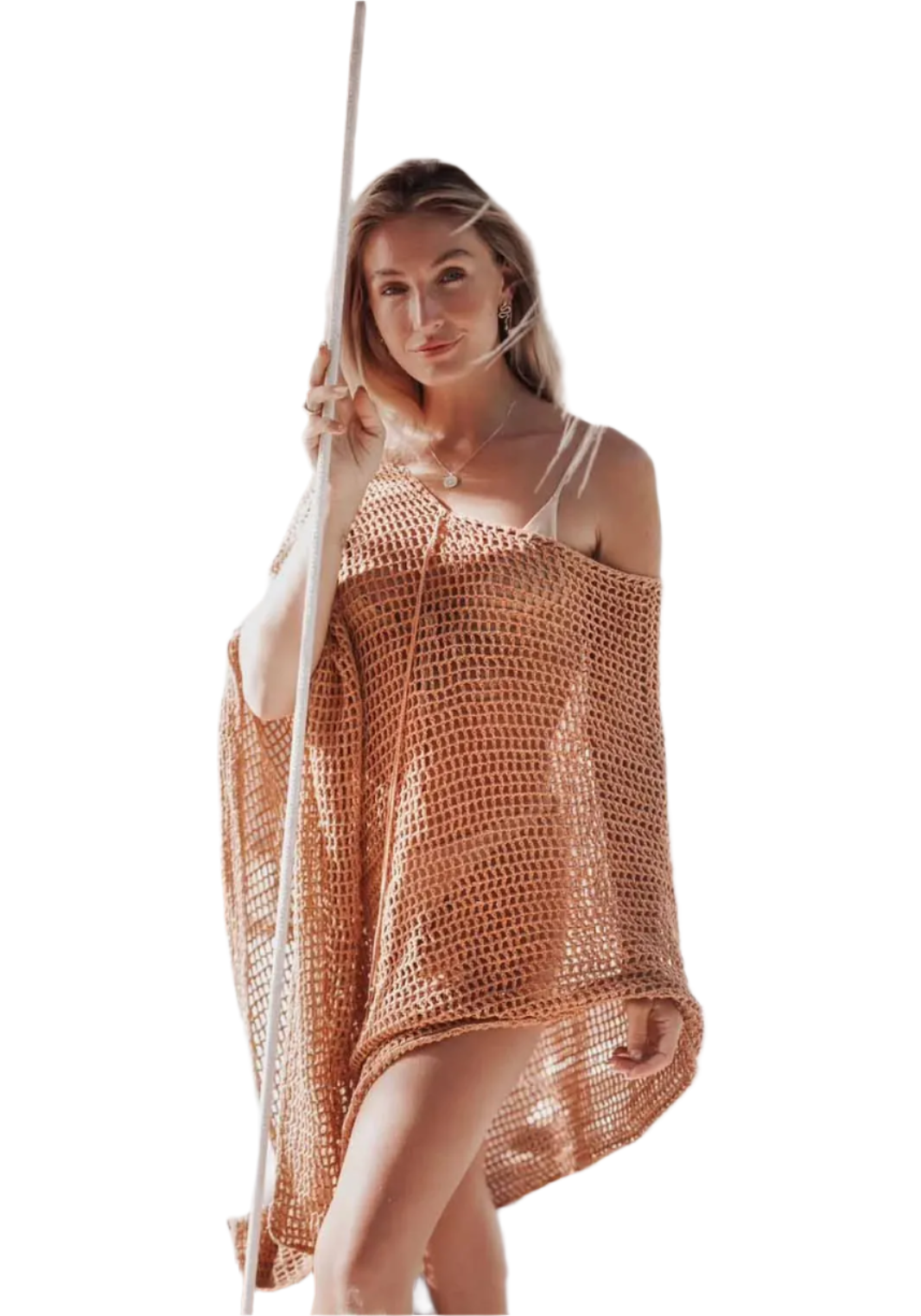 Elena – Handcrafted Cotton Beach Poncho for Women